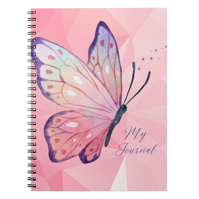 Diamond wall with Butterfly Custom Notebook (Front)