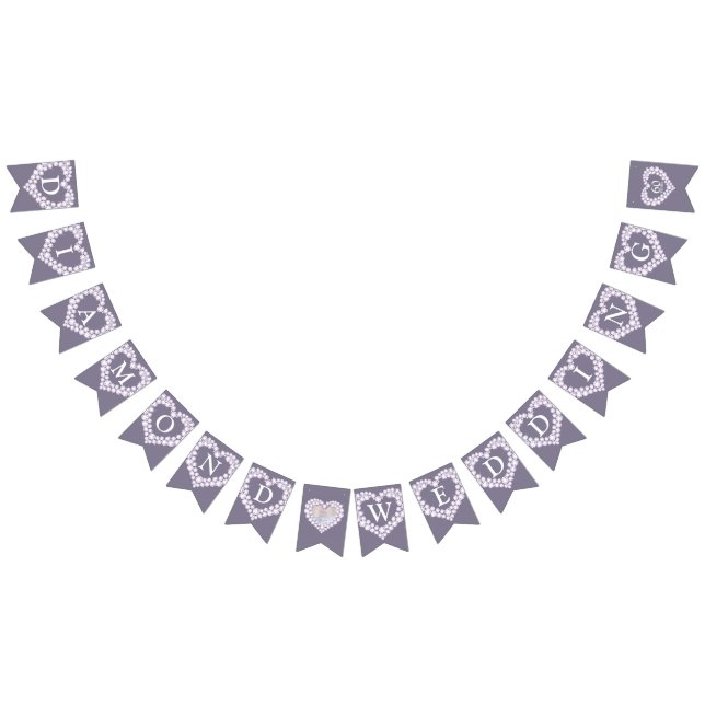 Diamond wedding 60th anniversary custom photo bunting flags (All)