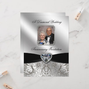 Diamond Wedding Anniversary 6.5x8.7 Photo Invite