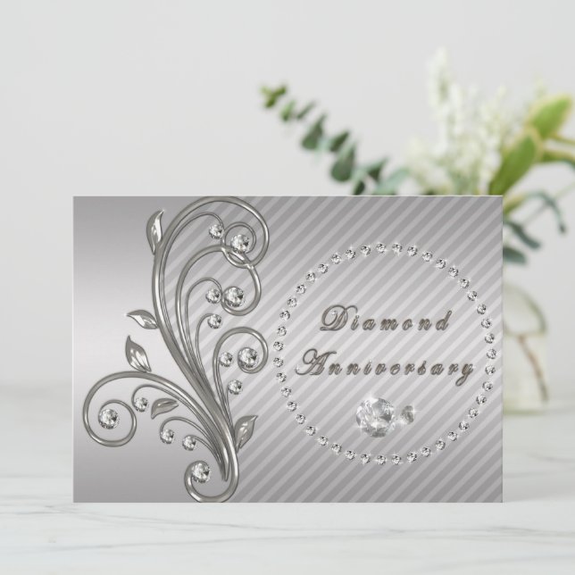 Diamond Wedding Anniversary Invitation (Standing Front)