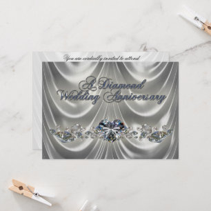 Diamond Wedding Anniversary Invitation Card