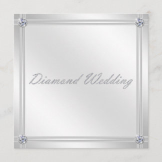 Diamond Wedding Anniversary Invitation in Silver