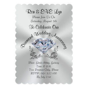 60 Wedding  Anniversary  Invitations Announcements Zazzle CA