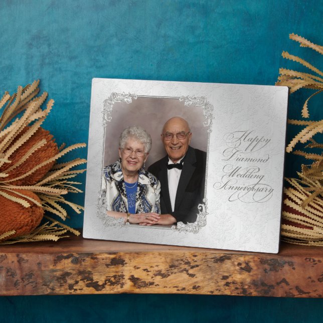 Diamond Wedding Anniversary Photo Plaque (Side)