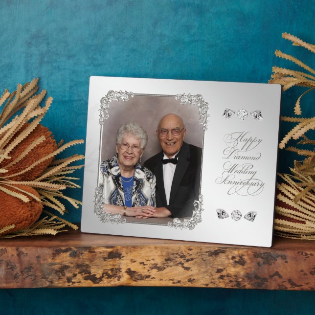 Diamond Wedding Anniversary Photo Plaque (Side)