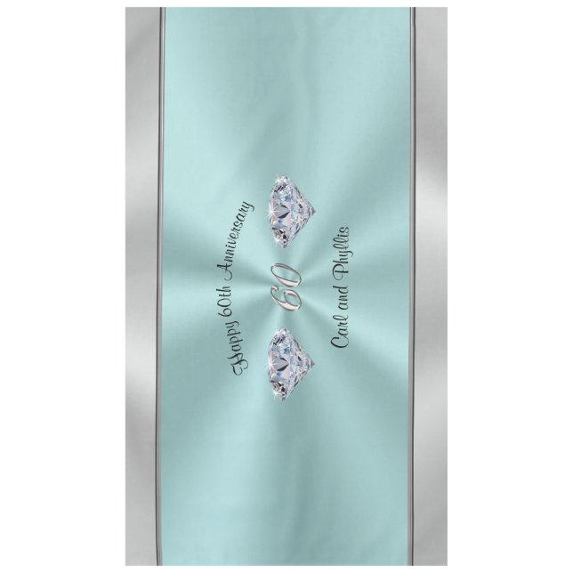 Diamond Wedding Anniversary Table Decorations Tablecloth (Front)