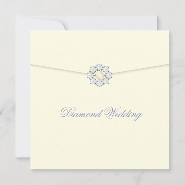 Diamond Wedding Anniversary with Diamond Broach Invitation (Front)