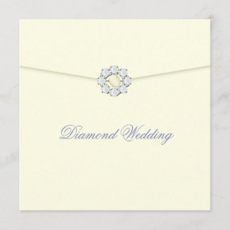 Diamond Wedding Anniversary with Diamond Broach Invitation