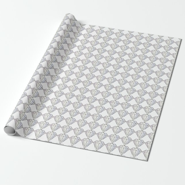 Diamond Wedding Anniversary Wrapping Paper (Unrolled)