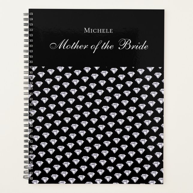 Diamond Wedding Bridal Party Mother of the Bride  Planner (Front)