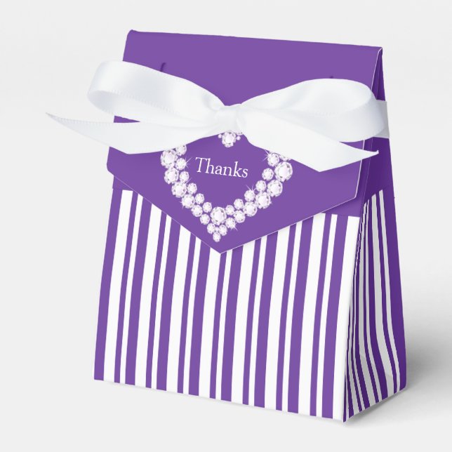 Diamond wedding heart thank you favour box (Front Side)