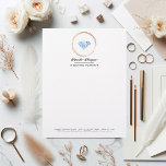 Diamond Wedding Planner Business Branding Letterhead<br><div class="desc">Elevate your wedding planning brand with this sophisticated, personalized letterhead. Featuring a watercolor diamond framed by an elegant rose gold circle, this design embodies elegance and professionalism, perfect for the discerning wedding planner. The minimalist layout keeps the focus on your contact details, while the luxurious accents create a refined and...</div>