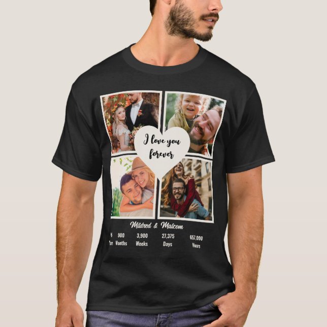 Diamond White 75th Anniversary 4 Photo Collage T-Shirt (Front)