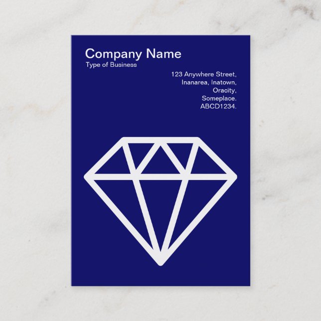 Diamond - White on Deep Navy Business Card (Front)