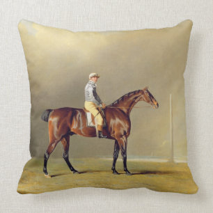 Diamond, with Dennis Fitzpatrick Up, 1799 (oil on Throw Pillow
