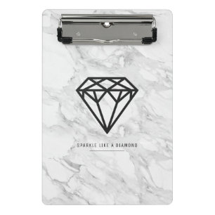 Diamond with Marble Mini Clipboard