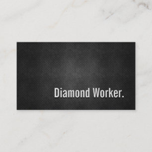 Diamond Worker Cool Black Metal Simplicity Business Card