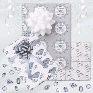 Diamond Wrapping Paper. Any YEAR or OCCASION Paper Sheet