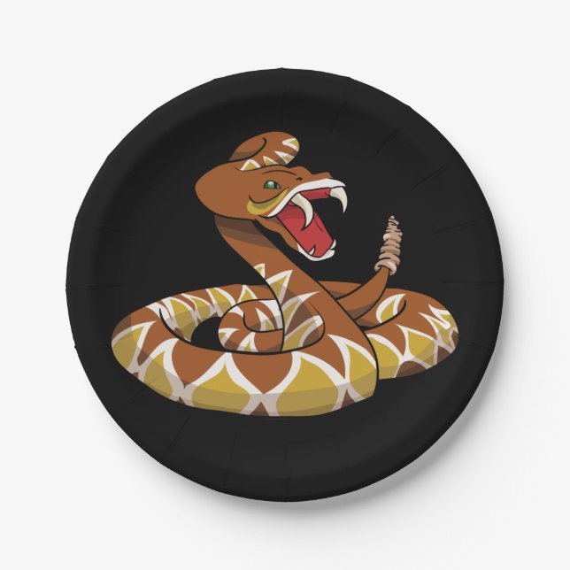 Diamondback rattlesnake paper plate (Front)