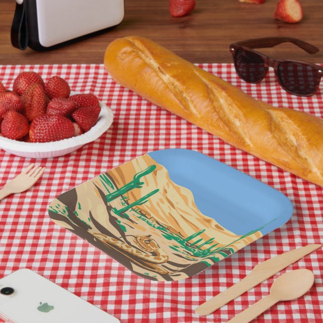  Diamondback Rattlesnake Paper Plate (Picnic)
