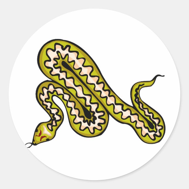 Diamondback Snake Classic Round Sticker (Front)