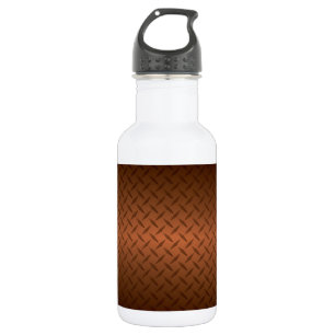Diamondplate Look Pattern Black to Copper Fade 532 Ml Water Bottle