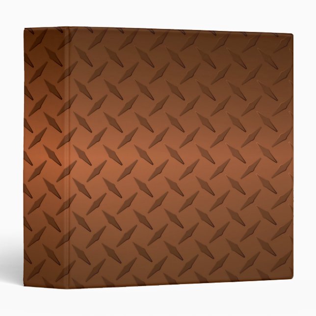 Diamondplate Look Pattern Black to Copper Fade Binder (Front/Spine)