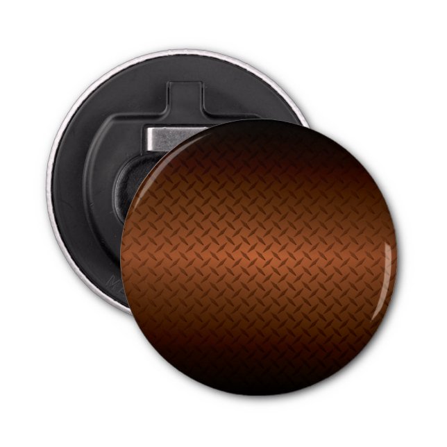 Diamondplate Look Pattern Black to Copper Fade Bottle Opener (Front)