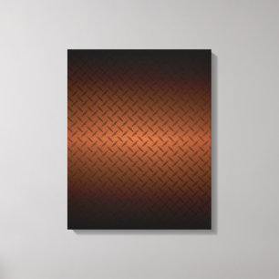 Diamondplate Look Pattern Black to Copper Fade Canvas Print