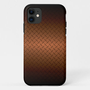 Diamondplate Look Pattern  Black to Copper Fade iPhone 11 Case
