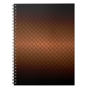 Diamondplate Look Pattern Black to Copper Fade Notebook