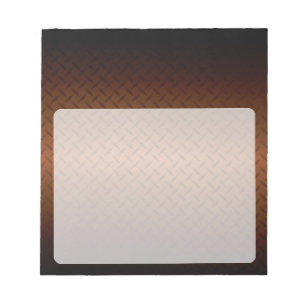 Diamondplate Look Pattern Black to Copper Fade Notepad