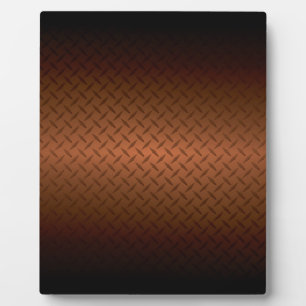 Diamondplate Look Pattern Black to Copper Fade Plaque