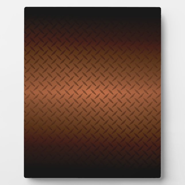 Diamondplate Look Pattern  Black to Copper Fade Plaque (Front)