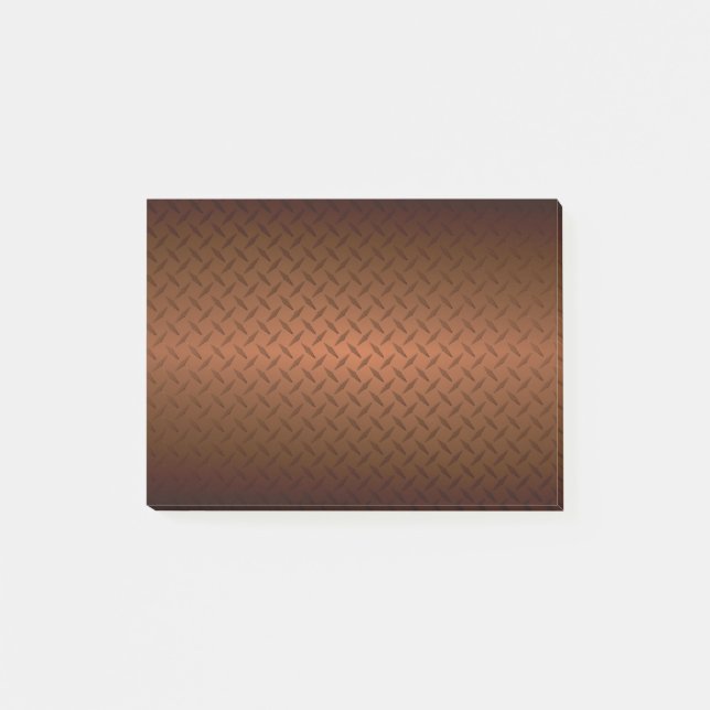 Diamondplate Look Pattern Black to Copper Fade Post-it Notes (Front)