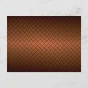 Diamondplate Look Pattern Black to Copper Fade Postcard