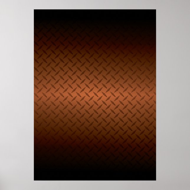 Diamondplate Look Pattern Black to Copper Fade Poster (Front)