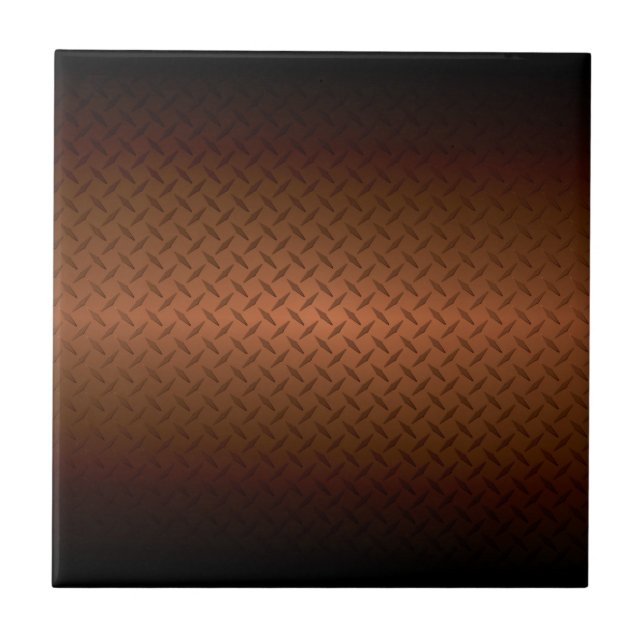Diamondplate Look Pattern  Black to Copper Fade Tile (Front)
