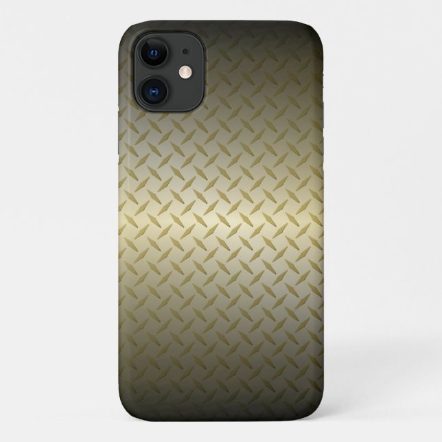 Diamondplate Pattern with Black to Gold Fade Case-Mate iPhone Case (Back)