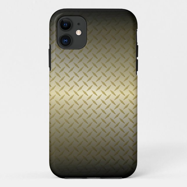 Diamondplate Pattern with Black to Gold Fade Case-Mate iPhone Case (Back)