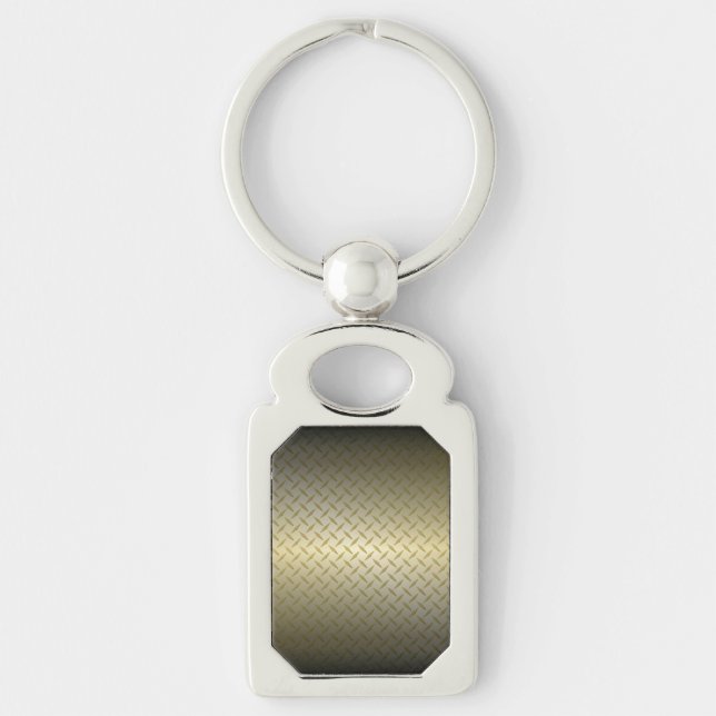 Diamondplate Pattern with Black to Gold Fade Keychain (Front)