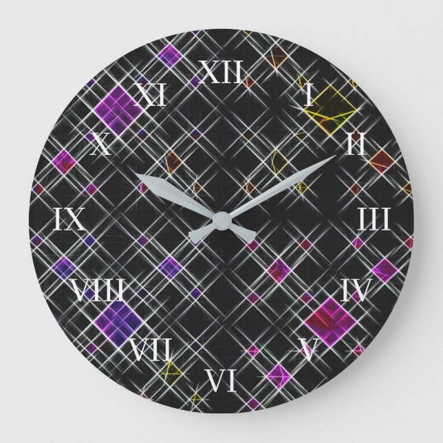 Diamonds and Crosses Wall Clock (Front)