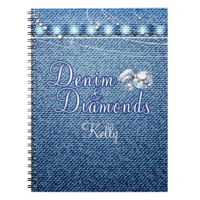 Diamonds and Denim Party Guest Book (Front)