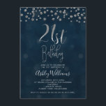 Diamonds and Faux Silver 21st Birthday Invitation<br><div class="desc">Looking for a simple but elegant 21st birthday invitation?  This modern design features diamond like confetti at the top of the invitation and a faux silver foil calligraphy heading.  The background is a deep blue green textured image.  For more 21st birthday invitation in various styles please visit the store.</div>