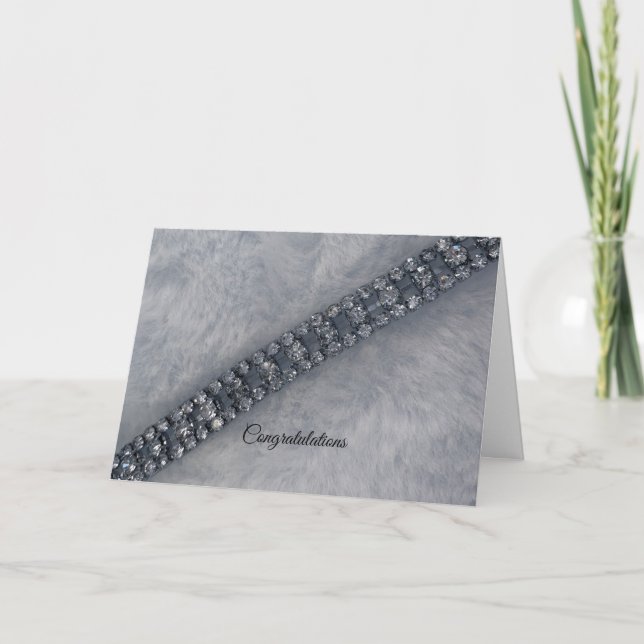 Diamonds and Fur Wedding Congratulation Card (Front)