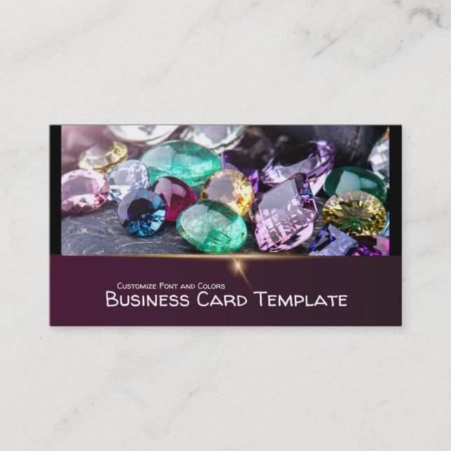 Diamonds and Gemstones Jewellery Business Card (Front)