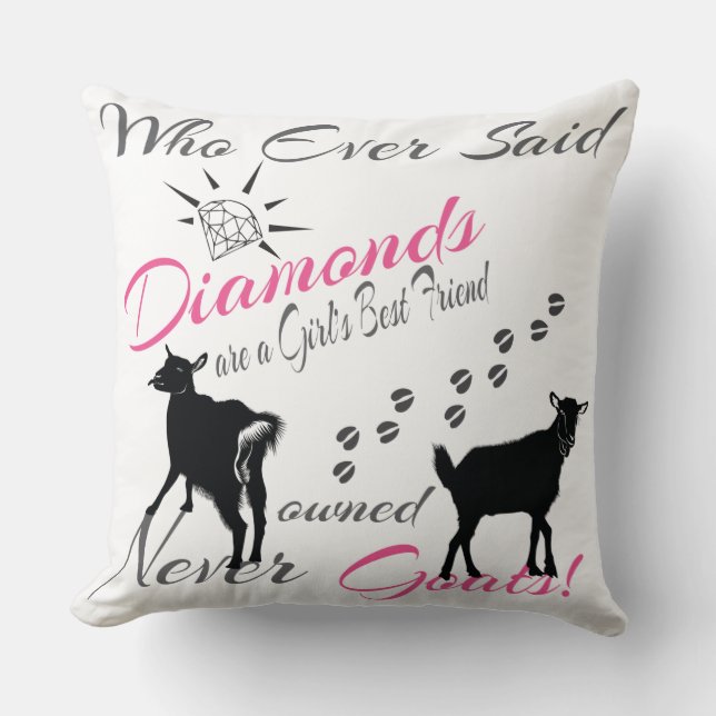 Diamonds and Goats Throw Pillow (Front)