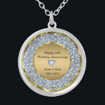 Diamonds And Gold 50th Wedding Anniversary Silver Plated Necklace<br><div class="desc">Elegant encrusted diamonds and (image not real or fake) gold 50th wedding anniversary.</div>