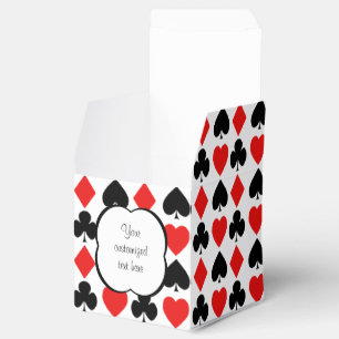 Diamonds and Hearts Red and Black Favor Box