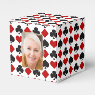 Diamonds and Hearts Vertical Photo Template Favor Box